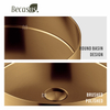 Luxury Floor Standing Stainless Steel Public PVD Round Hand Wash Basin Sink with Pedestal Hotel Bathroom Sinks