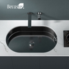 Modern Stainless Steel Vanity Bowl Sink Oval Bathroom Sink Under Counter Wash Basin