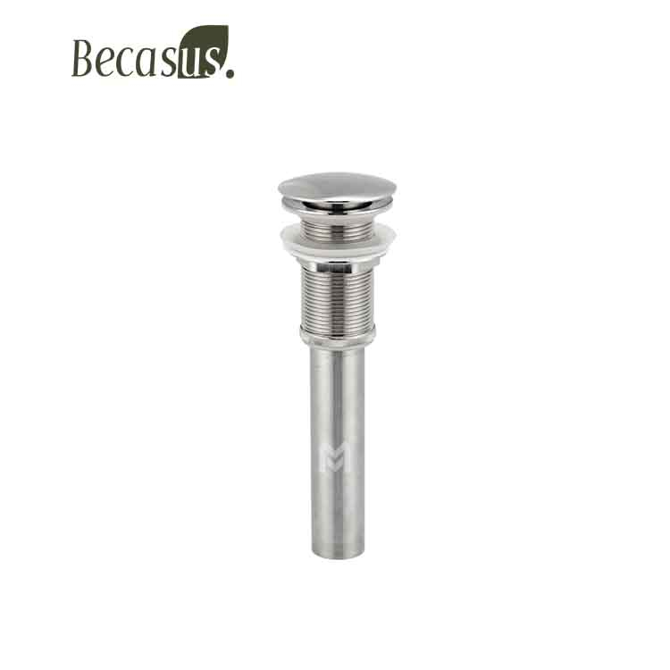 Bathroom Accessories Basin Tap Pop up Waste Drain Stopper With Overflow Stainless Steel