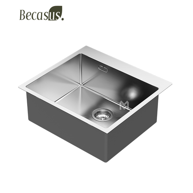 Stainless Steel Single Bowl Undermount Kitchen Sink Handmade Drop in Bar Sink 