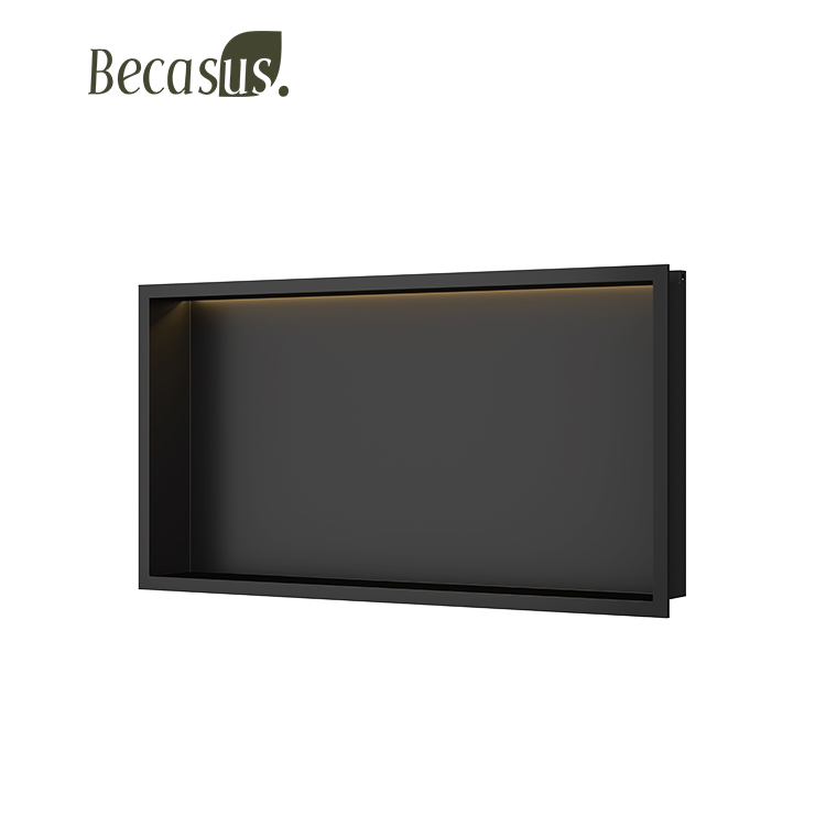 Stainless Steel Niche with LED Strip Light Recessed Wall and Waterproof