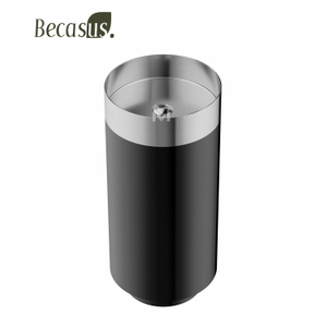 Brushed Gold & Black Round Stainless Steel Pedestal Sink Floorstanding Washbasin