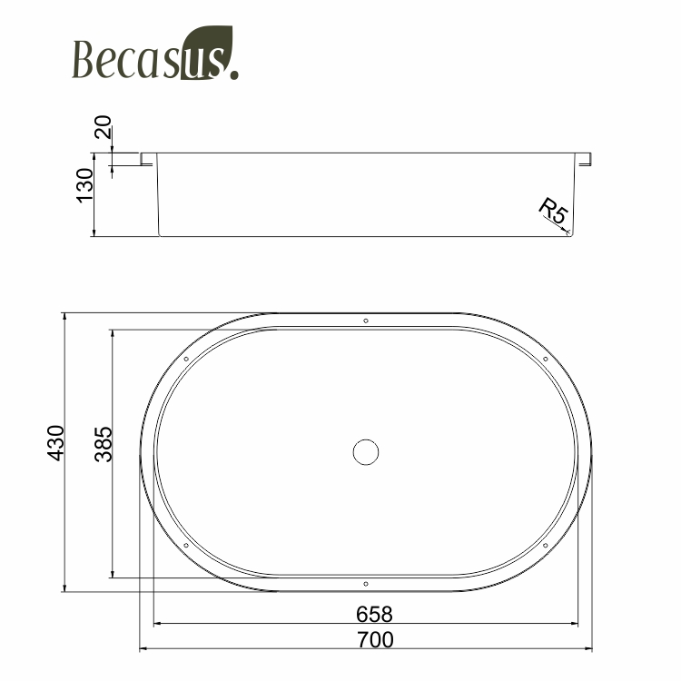 Modern Semi-Counter Stainless Steel Basin Sink with Pop Up Drain Drop-in Bathroom Oval Vessel Sinks for Bathrooms