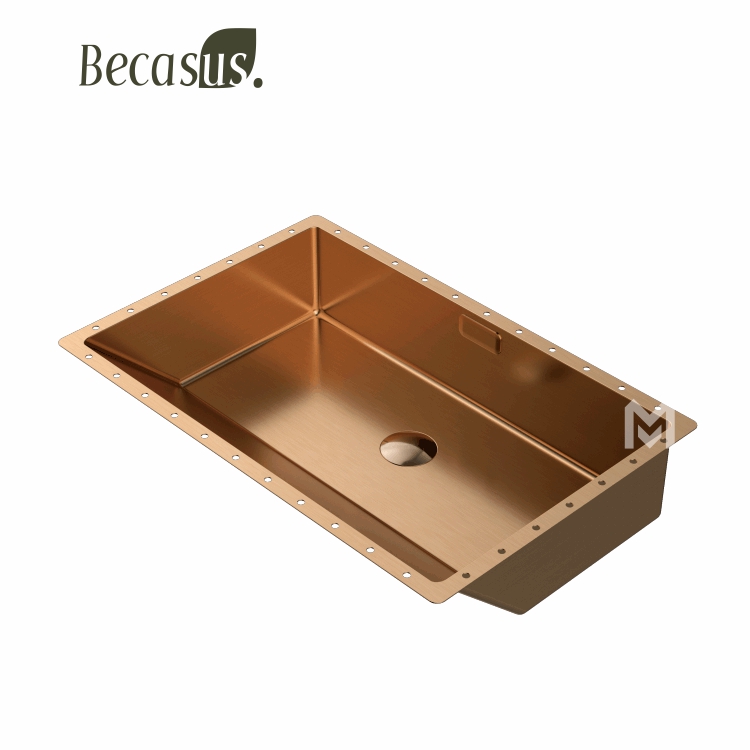 Luxury Modern Design Under Table Stainless Steel Hand Wash Basin Vanity Sink Public Brushed Gold for Hotels and Bathrooms