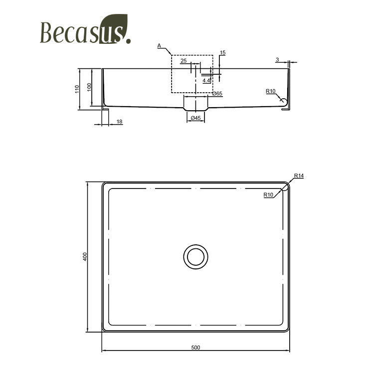 Stainless Steel Rectangle Stainless Steel Vessel Sink with Pop Up Drain For Bathroom Sinks Above Counter