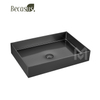 Stainless Steel Rectangle Vessel Sink with Pop Up Drain Gold Bathroom Sinks Above Counter for Bathrooms