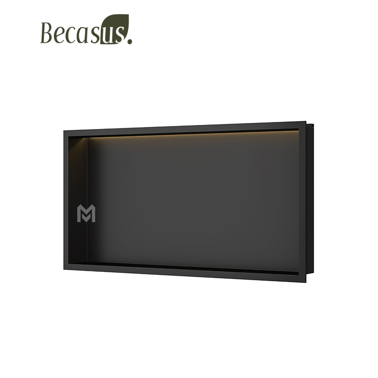 Stainless Steel Niche with LED Strip Light Recessed Wall and Waterproof