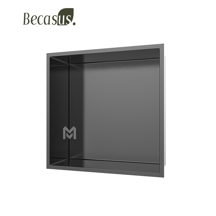 Bathroom Niche 12" X 12" Brushed Gold Stainless Steel Niche for Bathroom Wall