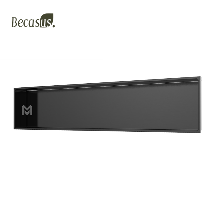 Shower Niche NO Tile Needed, Matte Black Double Shelf Organizer Square Corners Wall-Inserted Niche Recessed Shower Shelf Modern Soap Niche for Bathroom