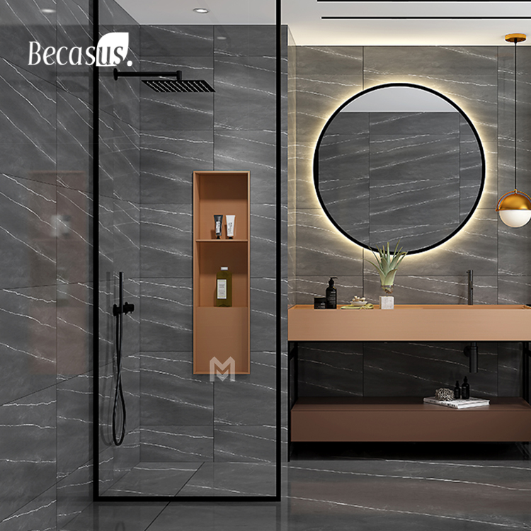 Shower Niche NO Tile Needed,Matte Black Double Shelf Organizer Square Corners Wall-Inserted Niche Recessed Shower Shelf Modern Soap Niche for Bathroom