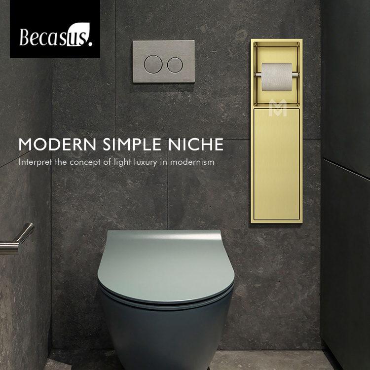 Brushed 304 Stainless Steel Niche Rectangle Waterproof Bathroom Shower Wall Niches