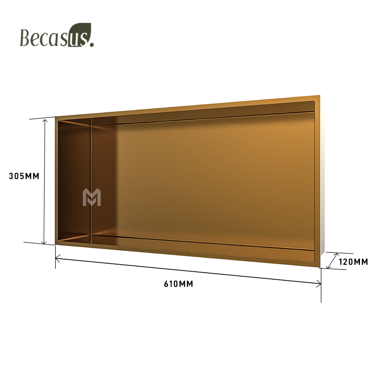 Recessed Wall Niche Heavy-duty Stainless Steel Modern Soap & Shampoo Storage Organizer Sealed Waterproof Durable & Easy to Install Shower Niche