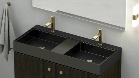 modern luxury hotel design vanity basin matte black PVD stainless steel manufacturer Becasus.jpg